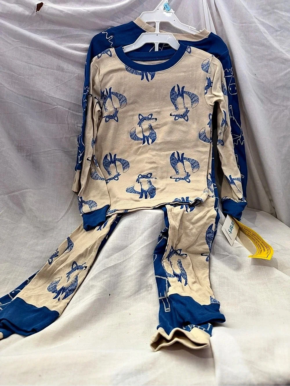 Carter's 4-Piece Animal Pajama Set Blue & Cream 5T NWT